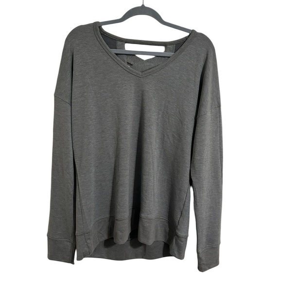 Women’s Balance Collection Lightweight Open Back Gray Sweater Long Sleeve L - Picture 1 of 10